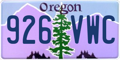 OR license plate 926VWC
