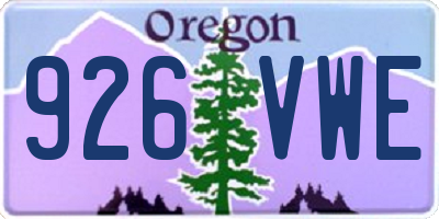 OR license plate 926VWE