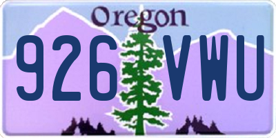 OR license plate 926VWU