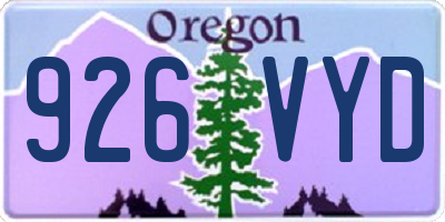 OR license plate 926VYD