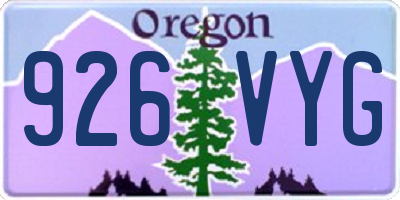 OR license plate 926VYG