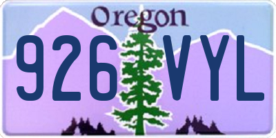 OR license plate 926VYL
