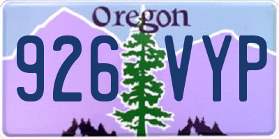 OR license plate 926VYP