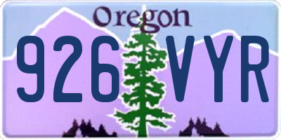 OR license plate 926VYR