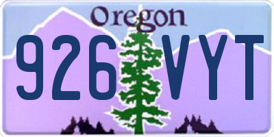 OR license plate 926VYT