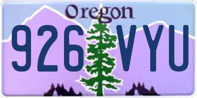 OR license plate 926VYU