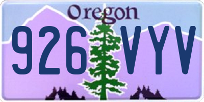 OR license plate 926VYV