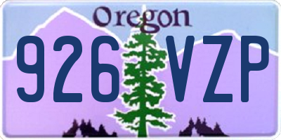 OR license plate 926VZP