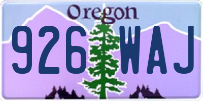 OR license plate 926WAJ