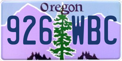 OR license plate 926WBC