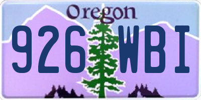 OR license plate 926WBI