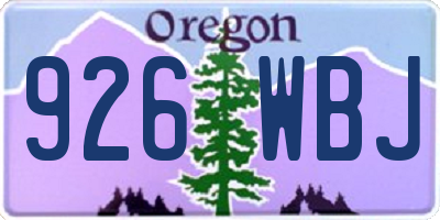 OR license plate 926WBJ