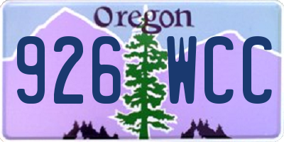 OR license plate 926WCC