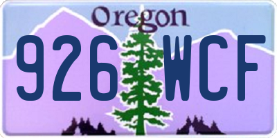 OR license plate 926WCF