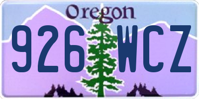 OR license plate 926WCZ