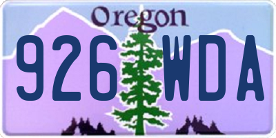 OR license plate 926WDA