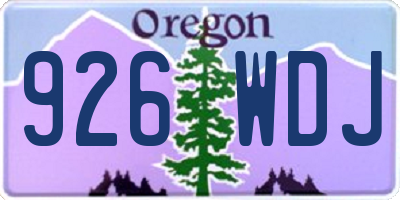 OR license plate 926WDJ