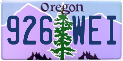 OR license plate 926WEI