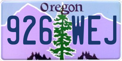 OR license plate 926WEJ