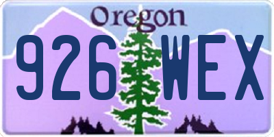 OR license plate 926WEX