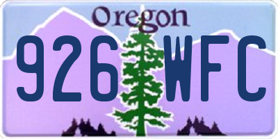OR license plate 926WFC