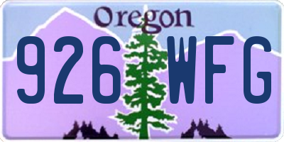 OR license plate 926WFG