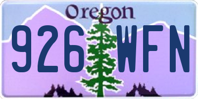 OR license plate 926WFN