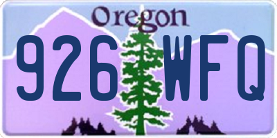 OR license plate 926WFQ