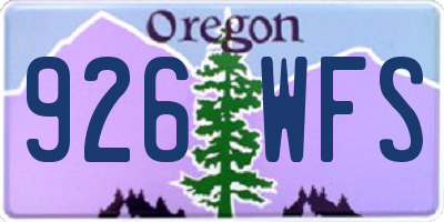 OR license plate 926WFS