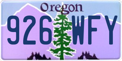 OR license plate 926WFY