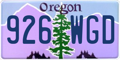 OR license plate 926WGD