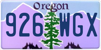 OR license plate 926WGX