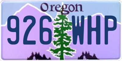 OR license plate 926WHP