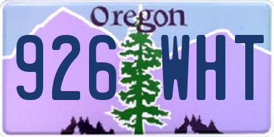 OR license plate 926WHT