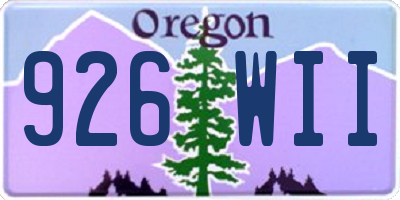 OR license plate 926WII