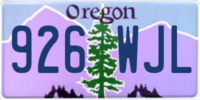OR license plate 926WJL