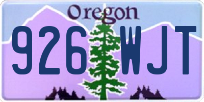 OR license plate 926WJT
