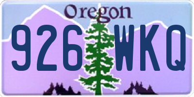 OR license plate 926WKQ