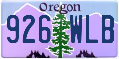 OR license plate 926WLB