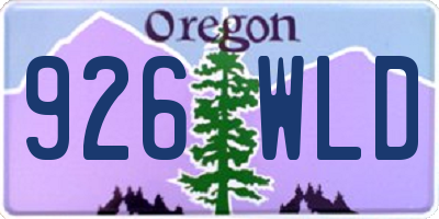 OR license plate 926WLD