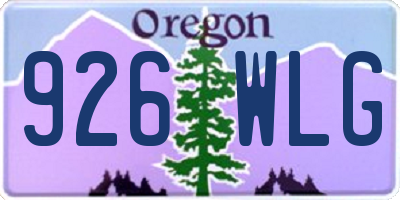 OR license plate 926WLG