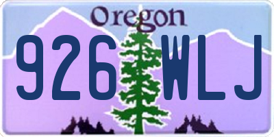 OR license plate 926WLJ