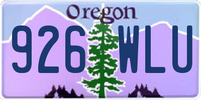 OR license plate 926WLU