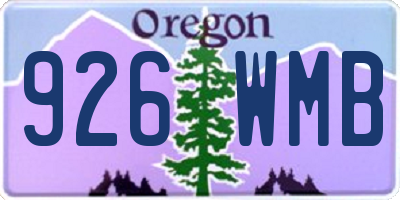 OR license plate 926WMB