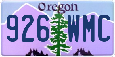 OR license plate 926WMC