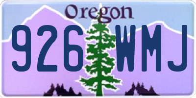 OR license plate 926WMJ