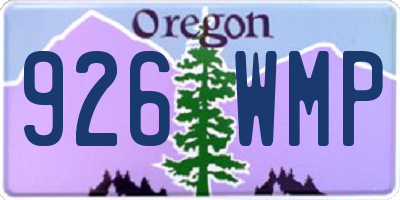 OR license plate 926WMP