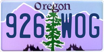 OR license plate 926WOG