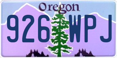 OR license plate 926WPJ
