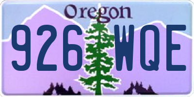 OR license plate 926WQE